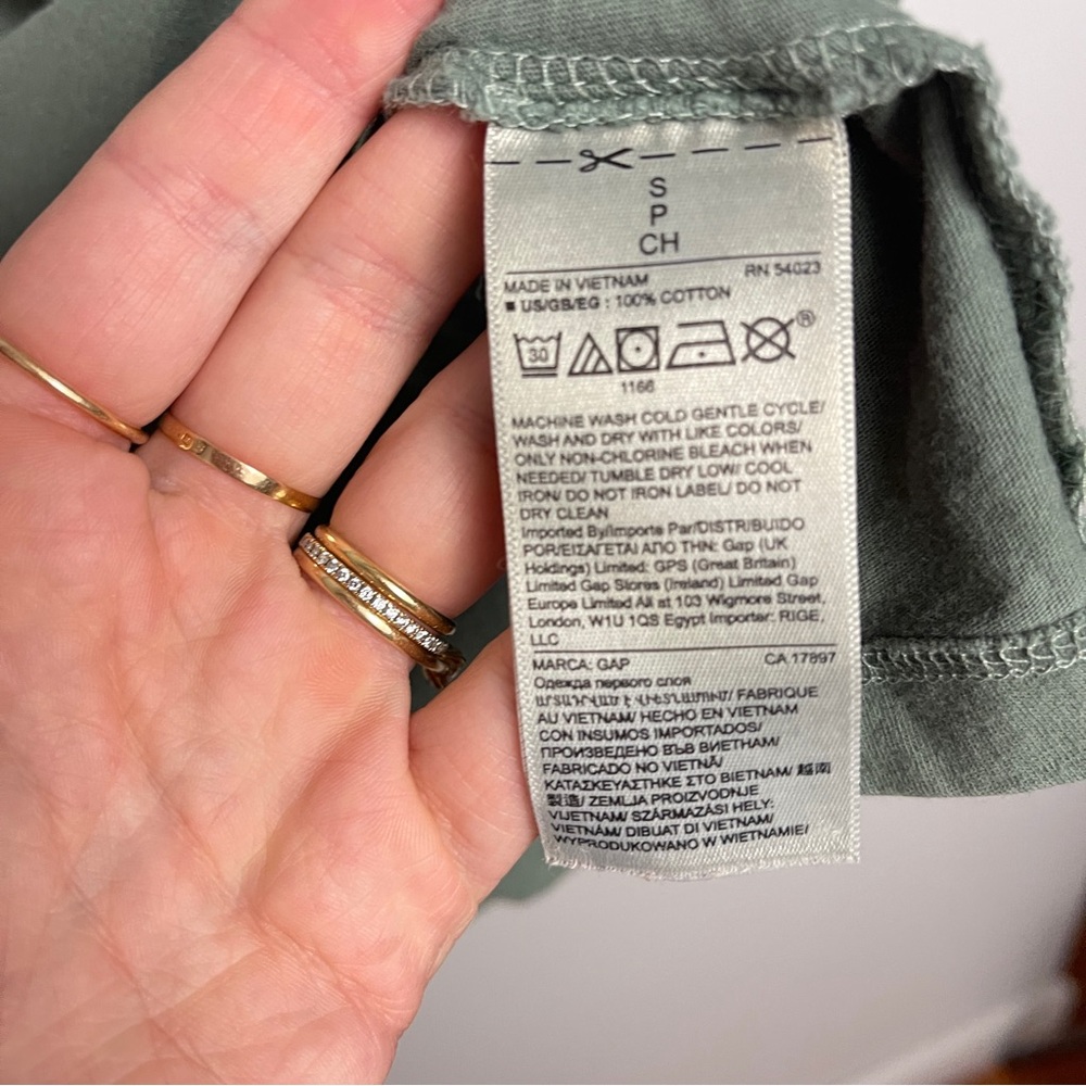 GAP Olive Green Vintage Wash Tee Size S - Picture 4 of 4